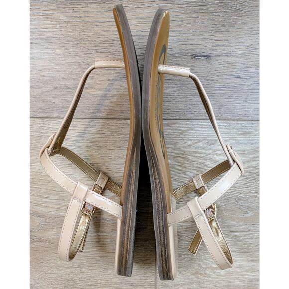 Circus Sam Edelman Cayden T-Strap Slingback Thong Sandals Sz 7.5 Nude Beige Buff - Picture 5 of 10